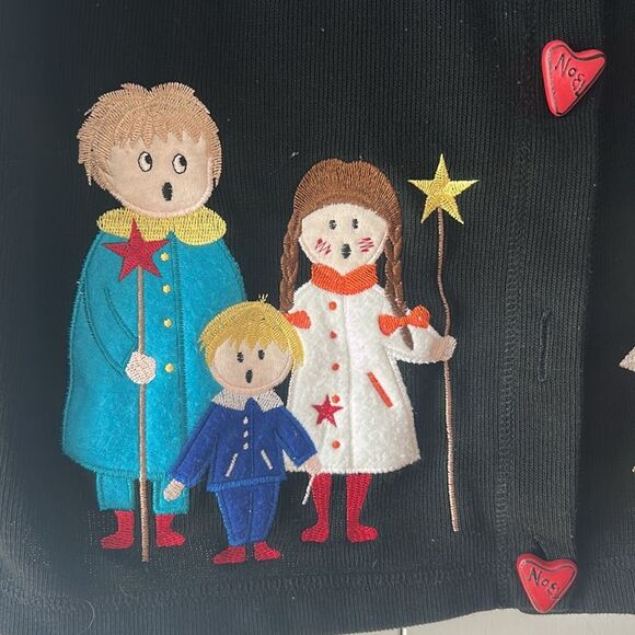 SPORT ELLE Vintage Blue Christmas Sweater Size Large - Picture 2 of 5